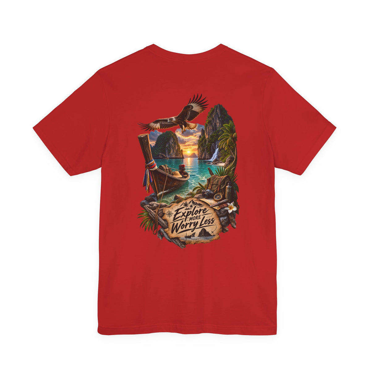 Explore More Scenic Tee — "Explore Worry Less" Travel Graphic T-Shirt