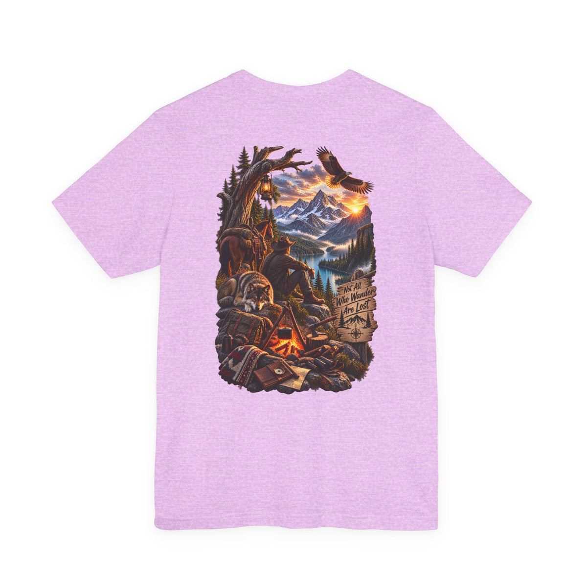 Camping Adventure T-Shirt — Mountain Campfire Scene