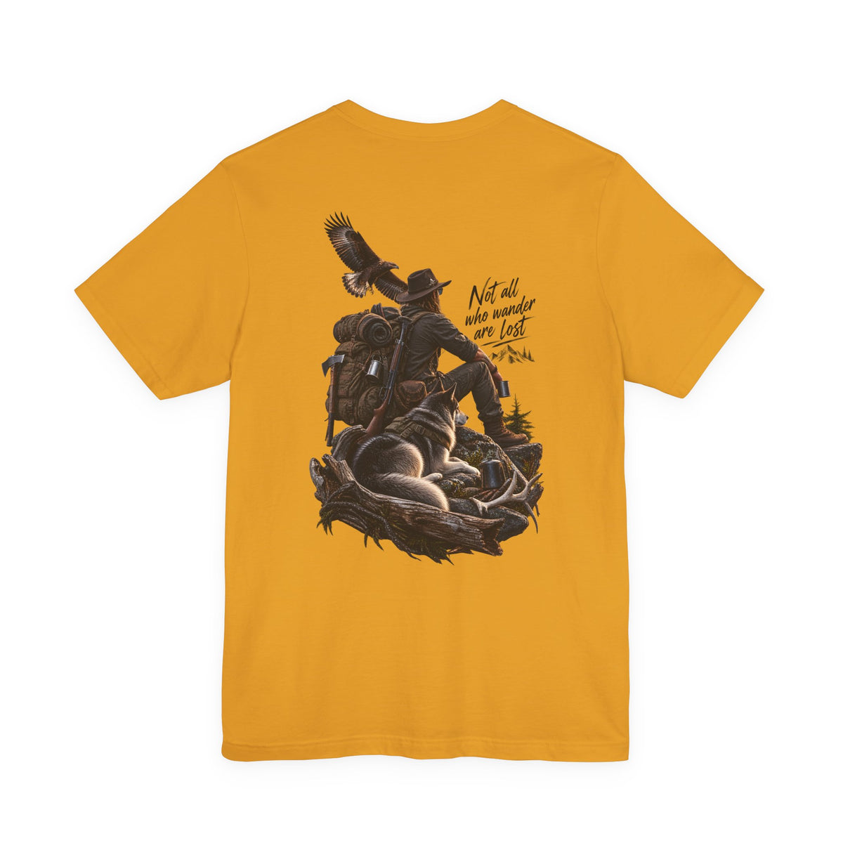 Western Adventure Graphic Tee — "Not all who wander are lost" Back Print