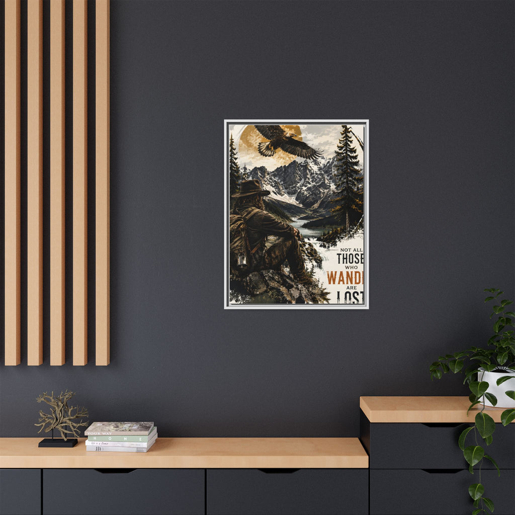 Wander Not Lost Eagle Mountain Canvas Print — Framed Matte Wall Art