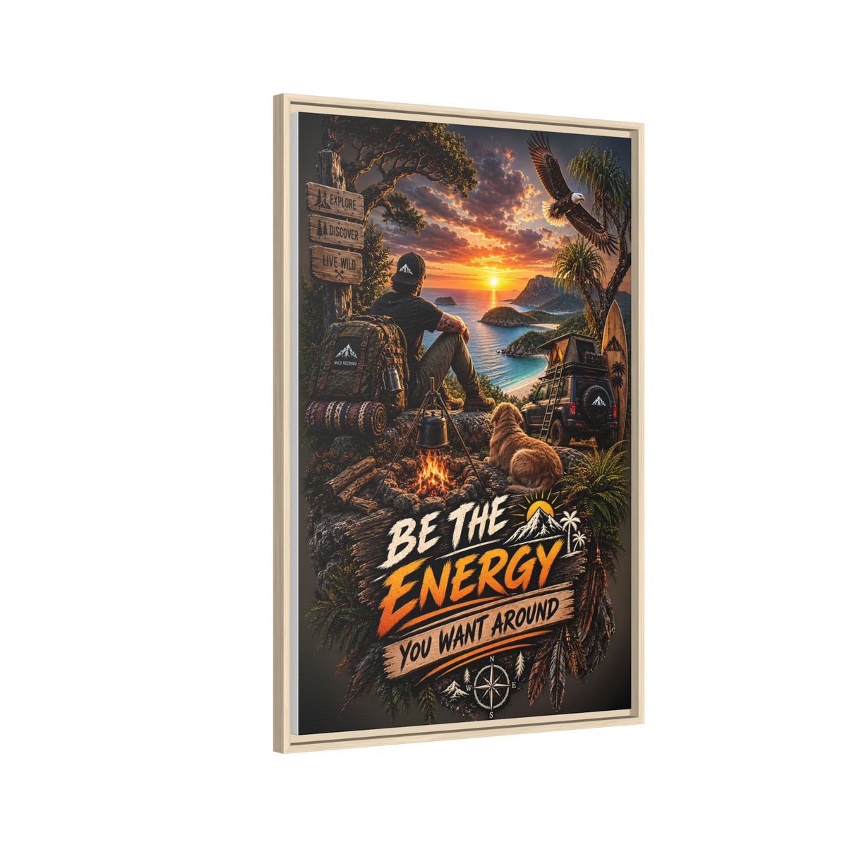 Be The Energy You Want Around - Framed Matte Canvas Wall Art