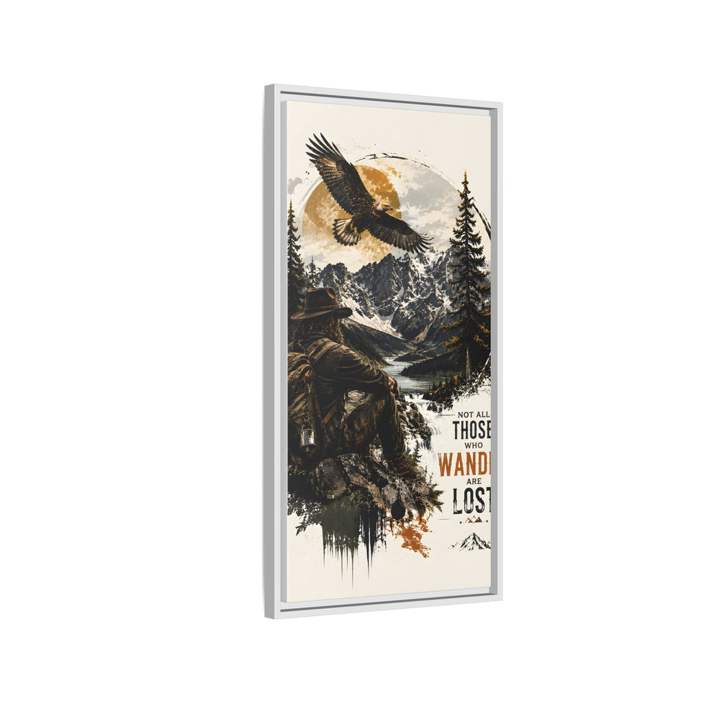 Wander Not Lost Eagle Mountain Canvas Print — Framed Matte Wall Art