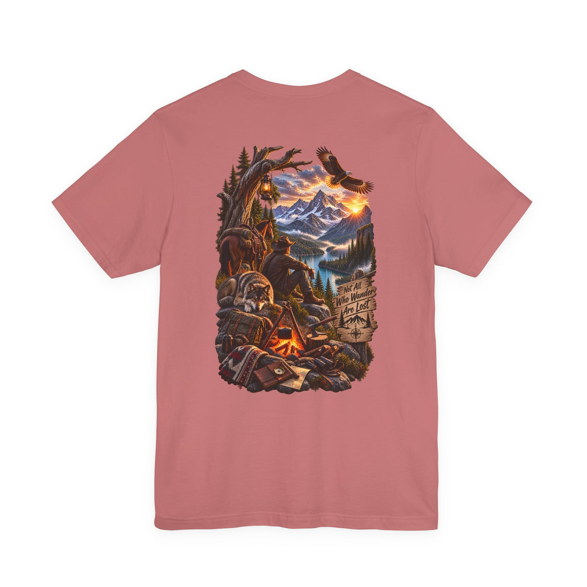Camping Adventure T-Shirt — Mountain Campfire Scene