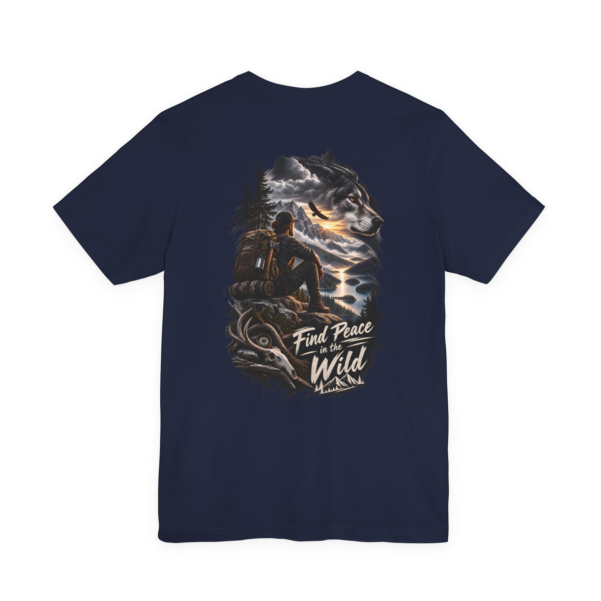 Adventure Tee — "Find Peace in the Wild" Hiking Graphic T-Shirt