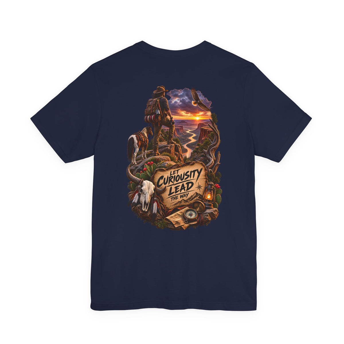 Adventure Graphic Tee — “Let Curiosity Lead the Way” Back Print