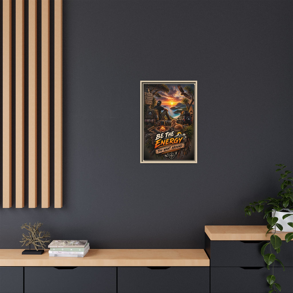 Be The Energy You Want Around - Framed Matte Canvas Wall Art