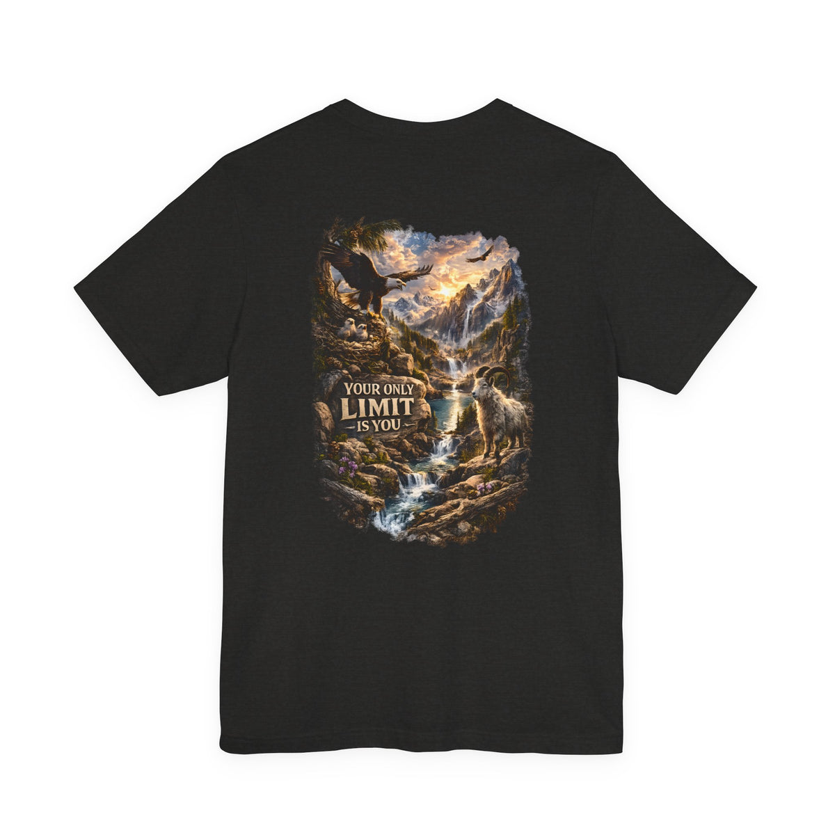 Inspirational Eagle Nature Tee - "Your Only Limit is You" Back Print