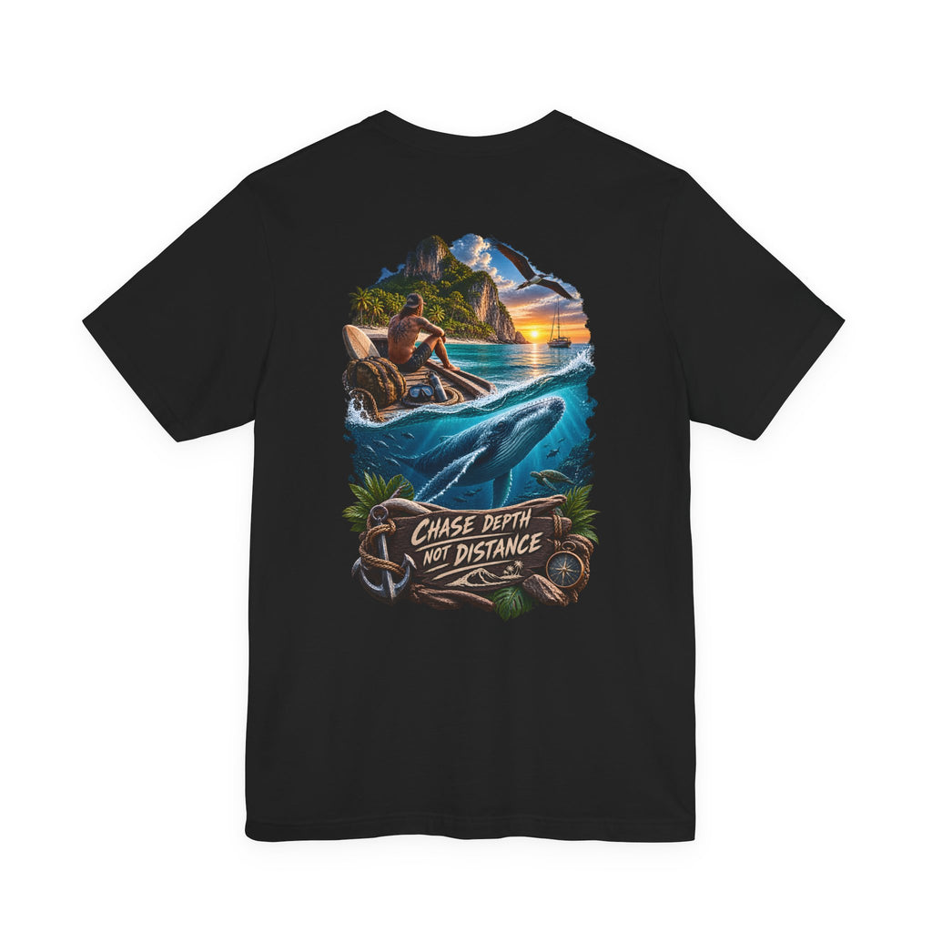 T-Shirt — 'Chase Depth Not Distance' Ocean Whale Adventure Tee