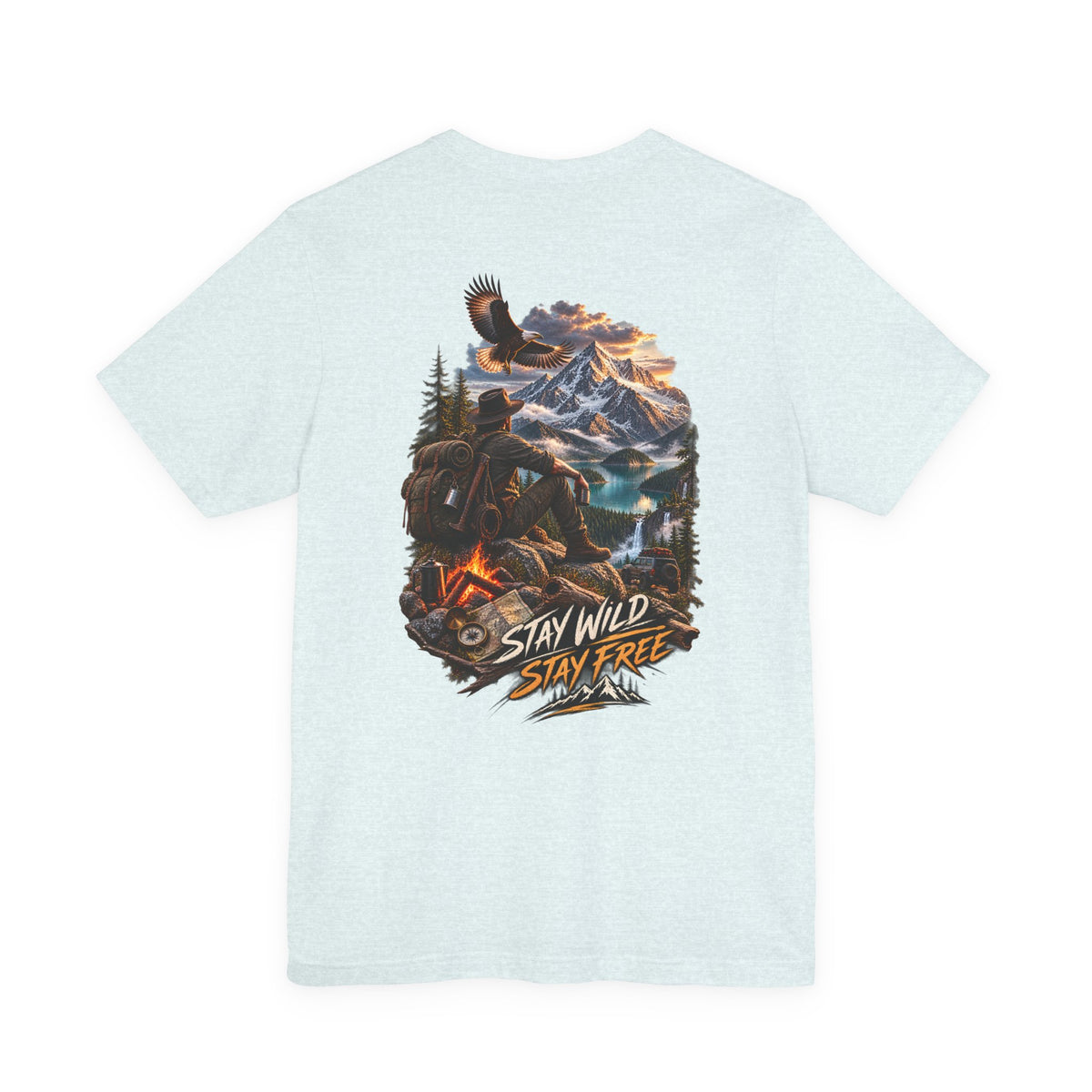Stay Wild Stay Free Mountain Tee — Adventure Nature Graphic T-Shirt