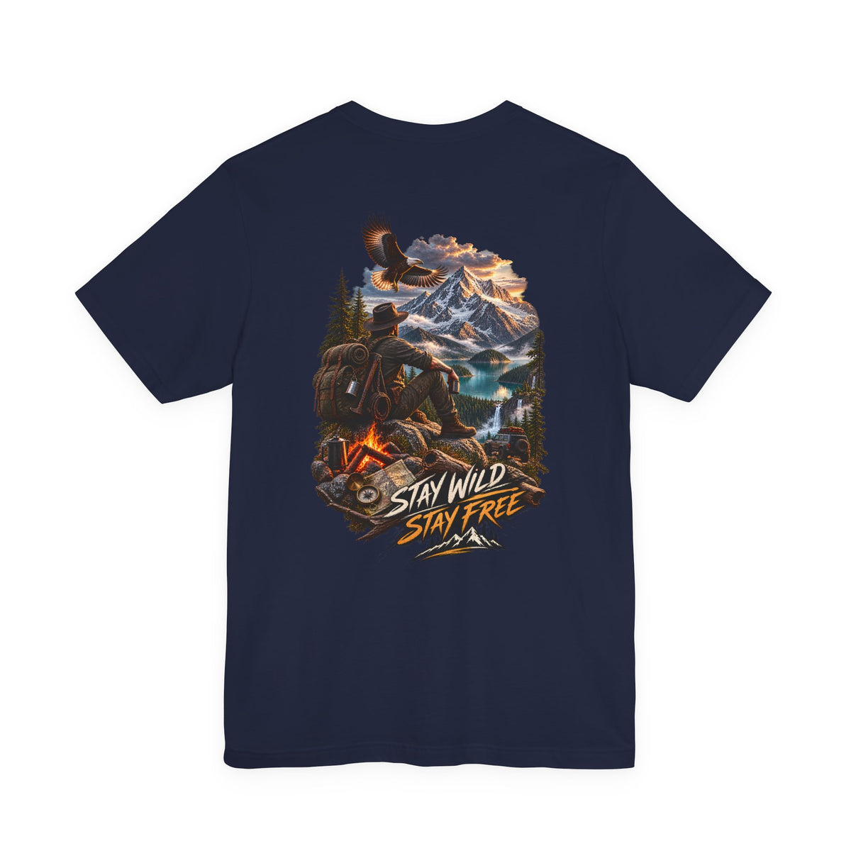 Stay Wild Stay Free Mountain Tee — Adventure Nature Graphic T-Shirt