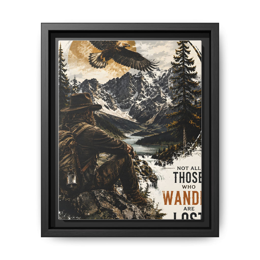 Wander Not Lost Eagle Mountain Canvas Print — Framed Matte Wall Art