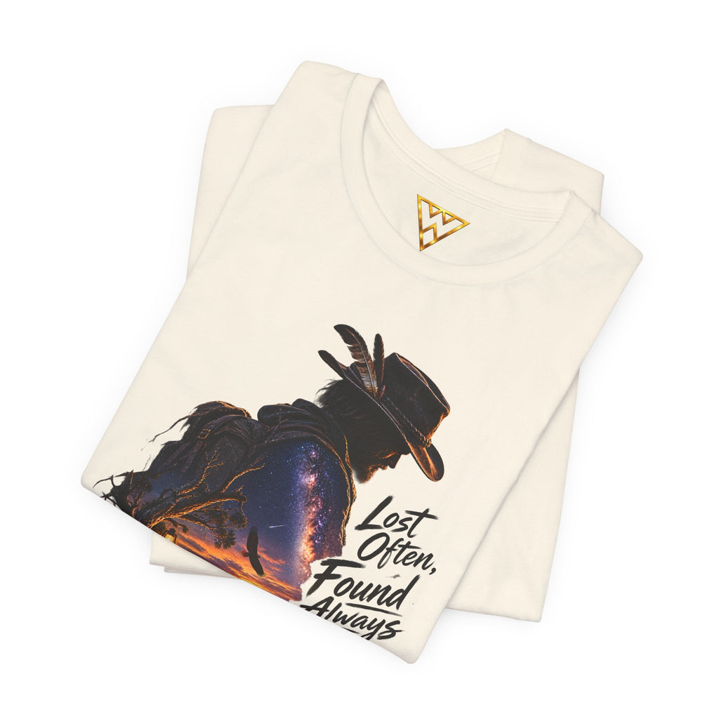 T‑Shirt — Western Sunset Cowboy 'Lost Often, Found Always' Graphic Tee