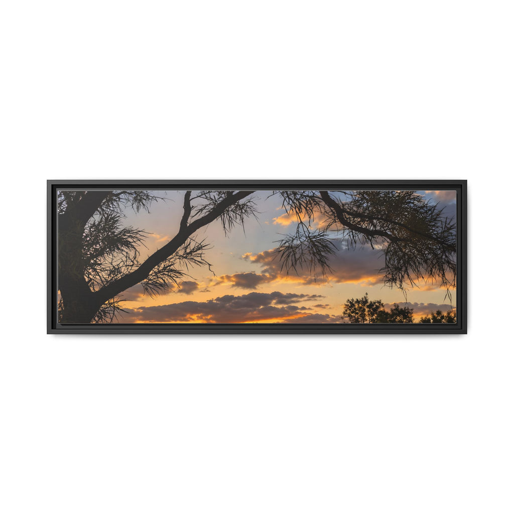 Sunset Silhouette Matte Canvas Print — Framed Landscape Wall Art