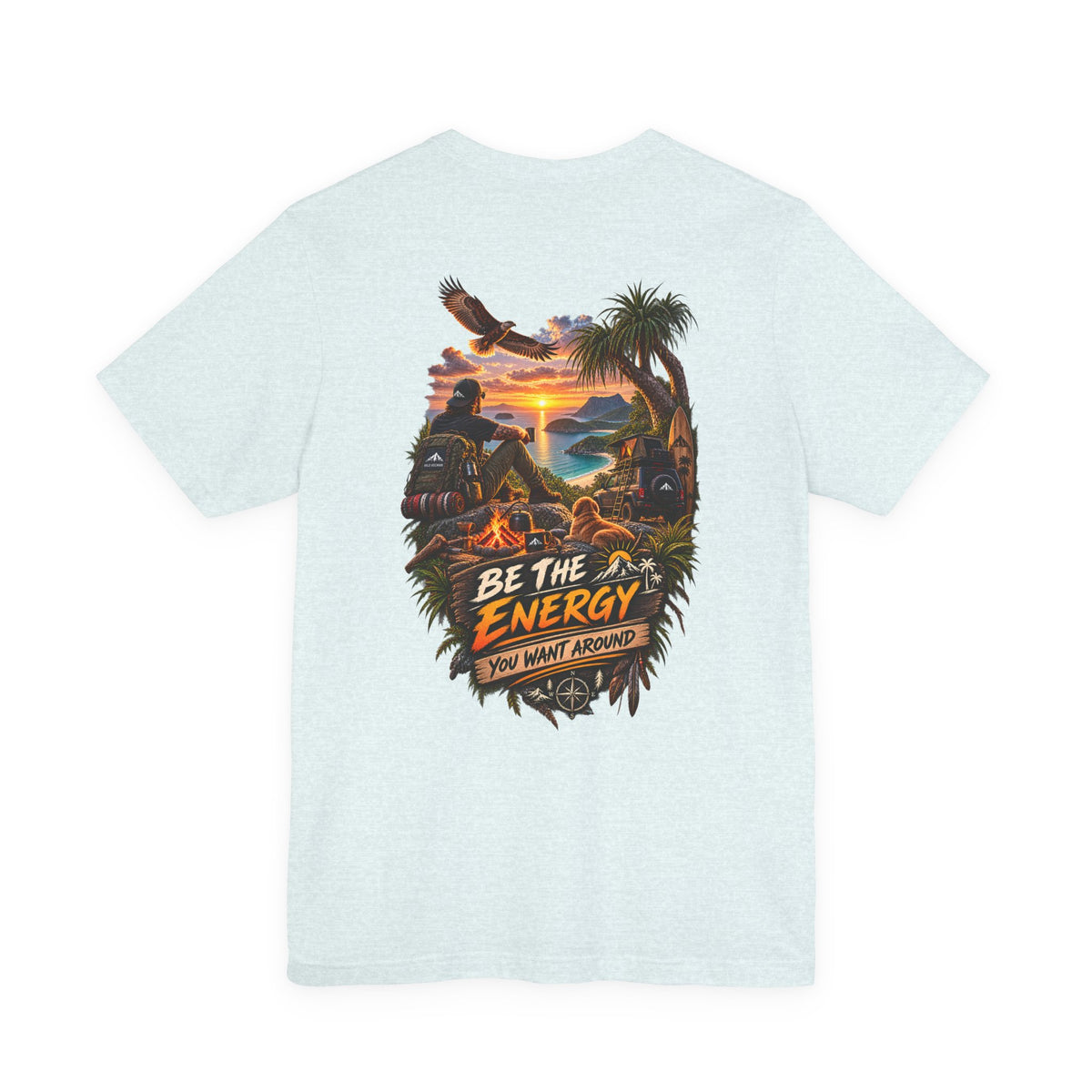 T-Shirt — "Be The Energy" Sunset Island Graphic Tee