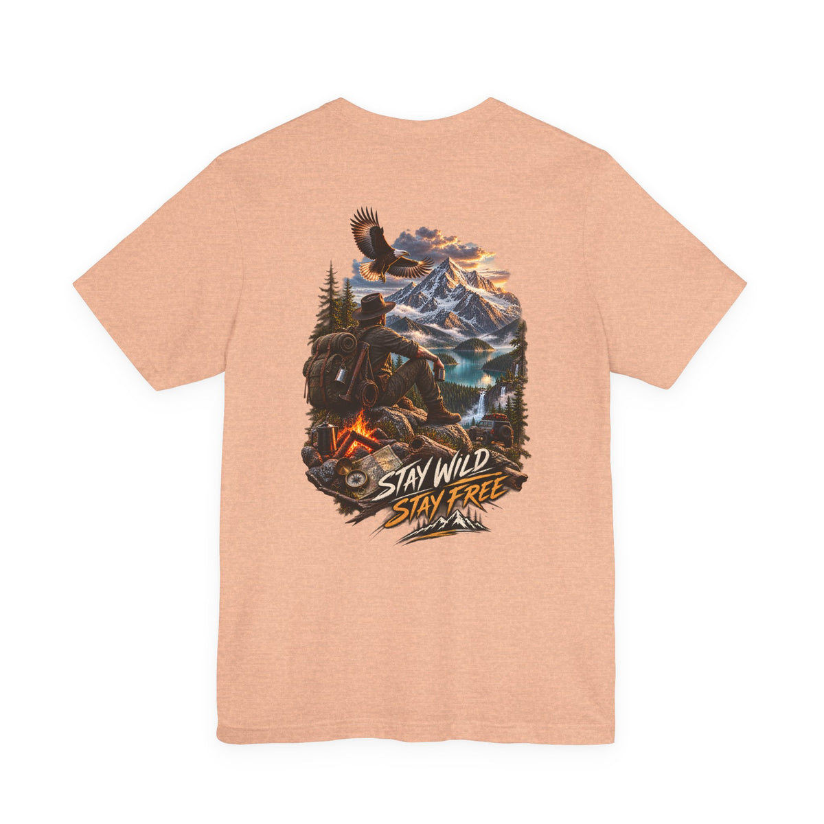 Stay Wild Stay Free Mountain Tee — Adventure Nature Graphic T-Shirt