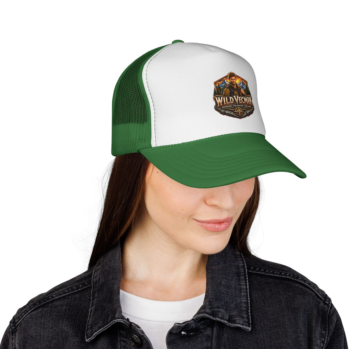 Wild Vecman Trucker Cap — Retro Outdoor Adventure Mesh Hat