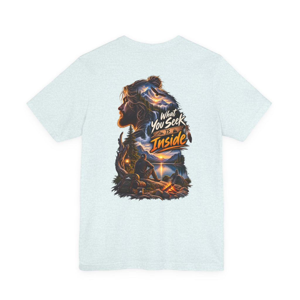 Adventure Graphic Tee — "What You Seek Is Inside" Campfire Design