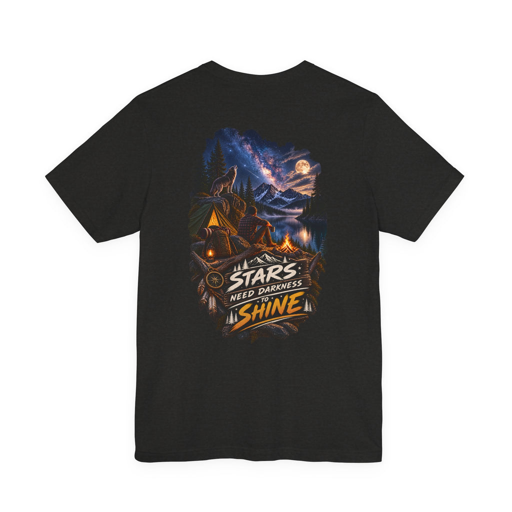 T-shirt Camping Nuit Étoilée — T-shirt graphique « Les étoiles ont besoin de l'obscurité pour briller »