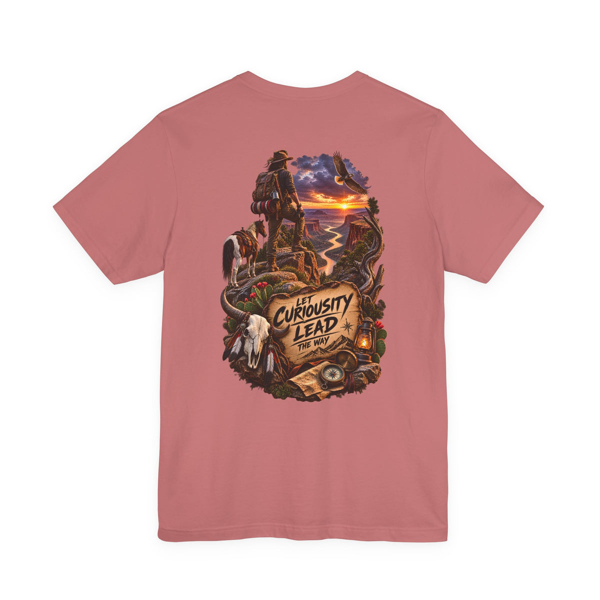 Adventure Graphic Tee — “Let Curiosity Lead the Way” Back Print