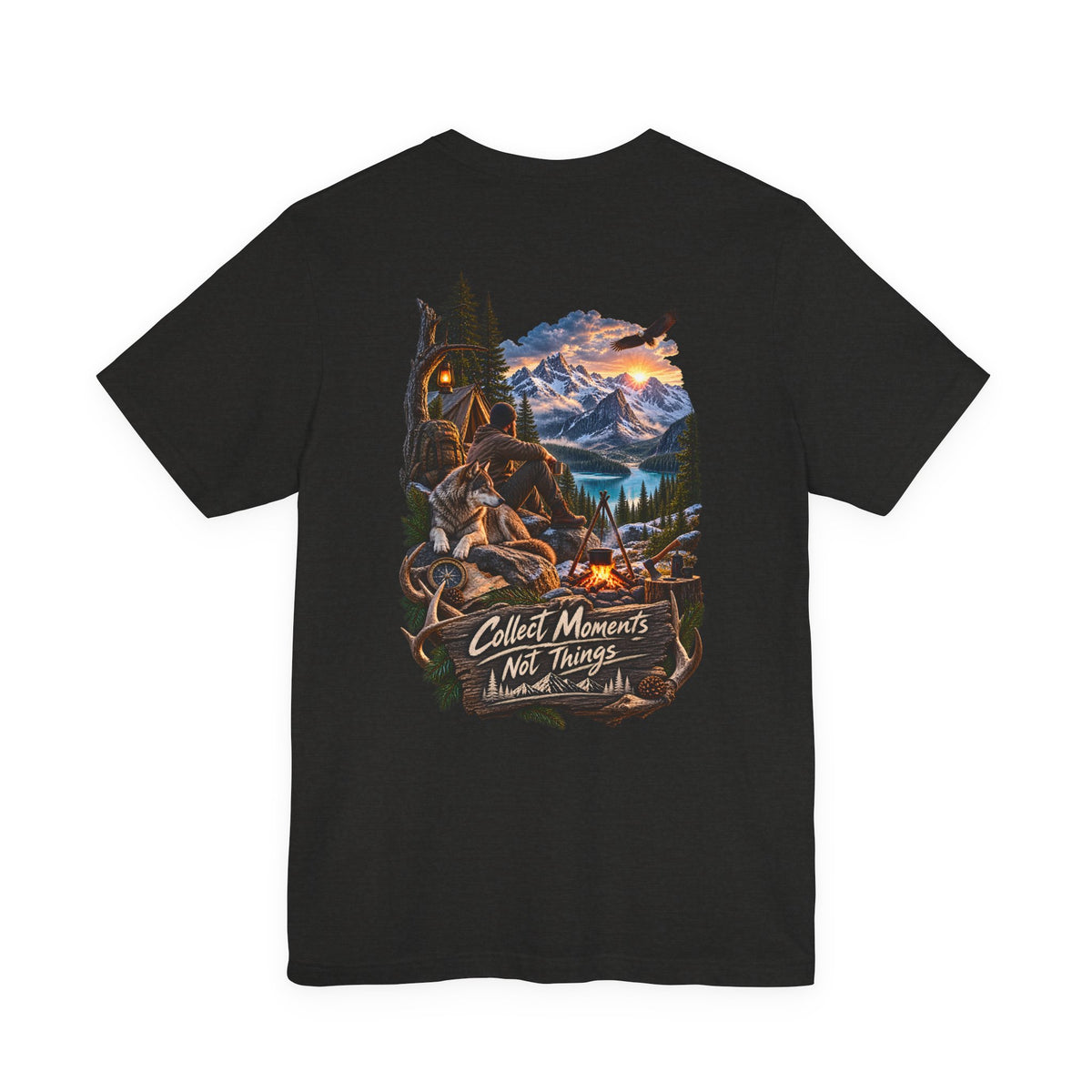 Adventure T-Shirt — "Collect Moments Not Things" Backprint