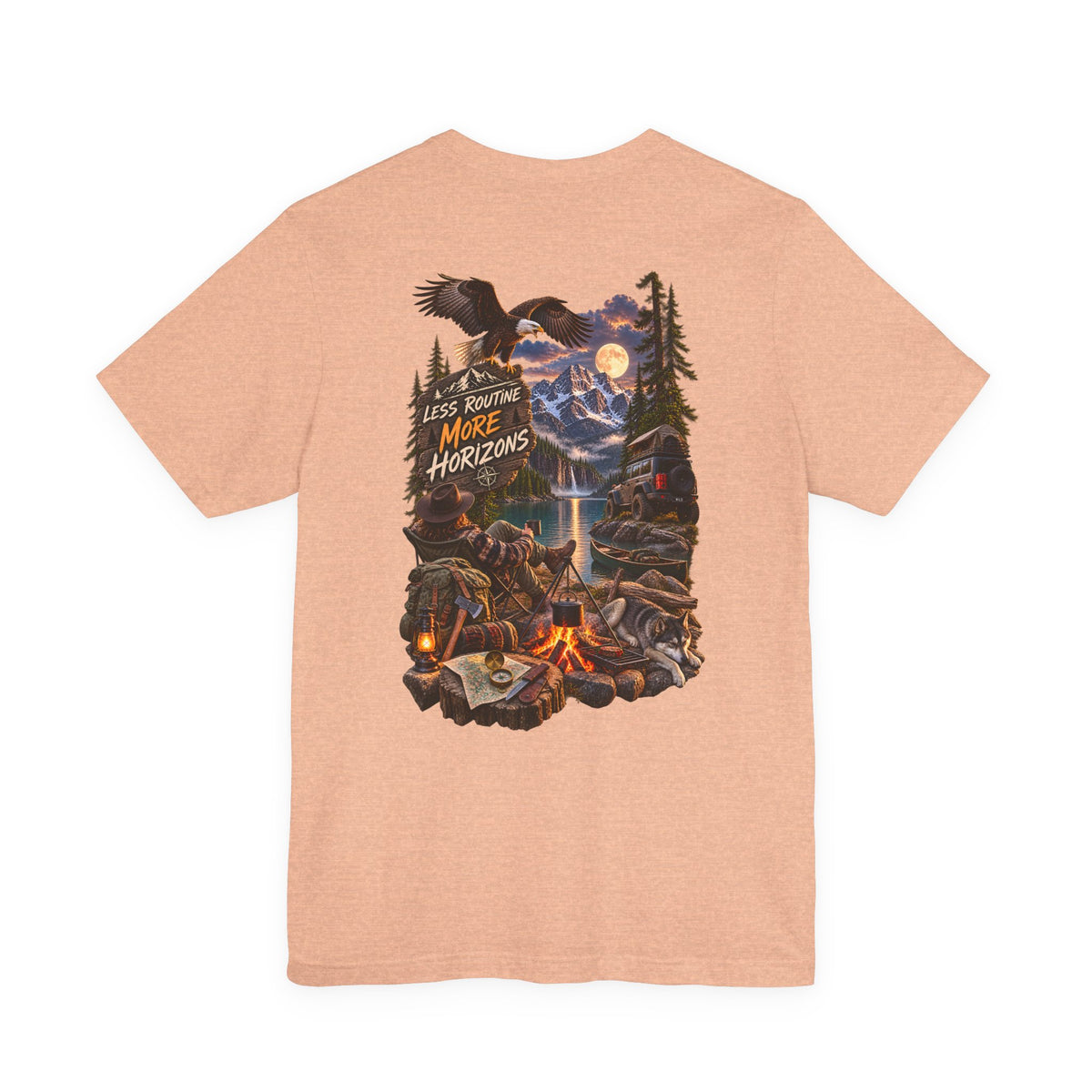 Adventure Campfire Graphic Tee — "Less Routine, More Horizons"