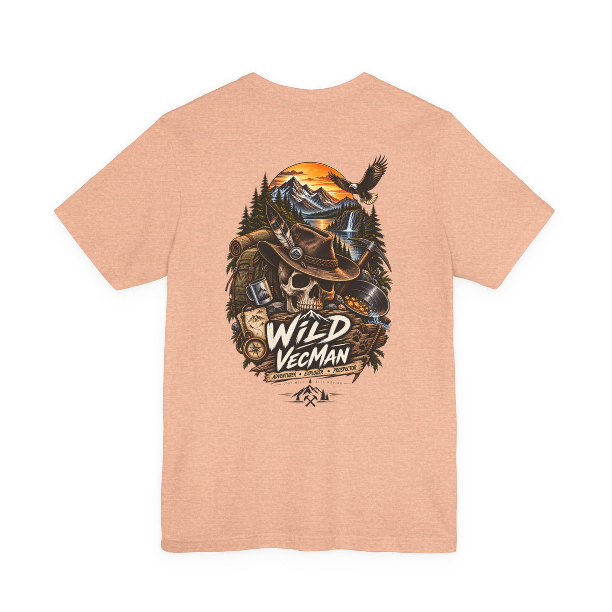 Wild VecMan Adventure T-Shirt — Outdoorsy Mountain Wildlife Graphic Tee