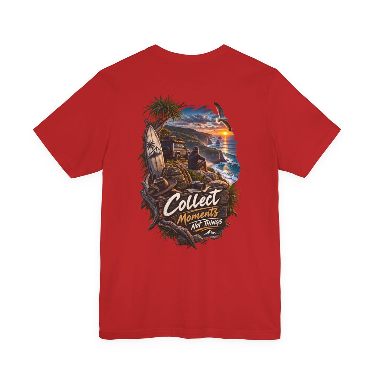 T-Shirt — "Collect Moments Not Things" Beach Sunset Graphic Tee