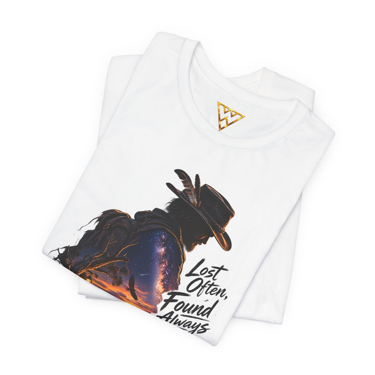 T‑Shirt — Western Sunset Cowboy 'Lost Often, Found Always' Graphic Tee