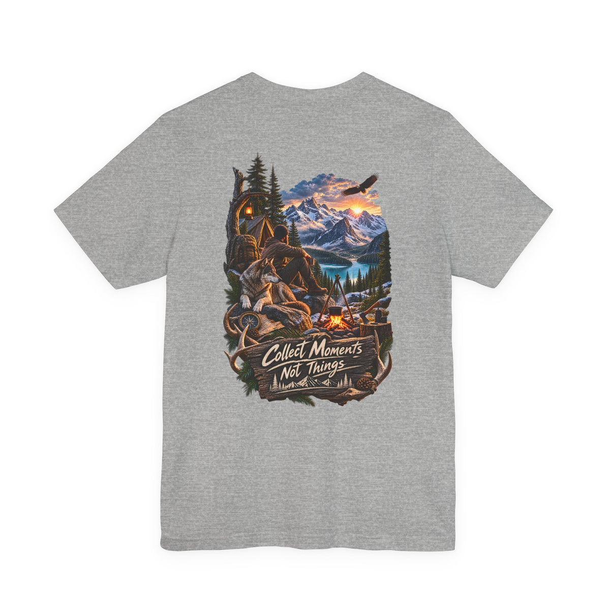 Adventure T-Shirt — "Collect Moments Not Things" Backprint