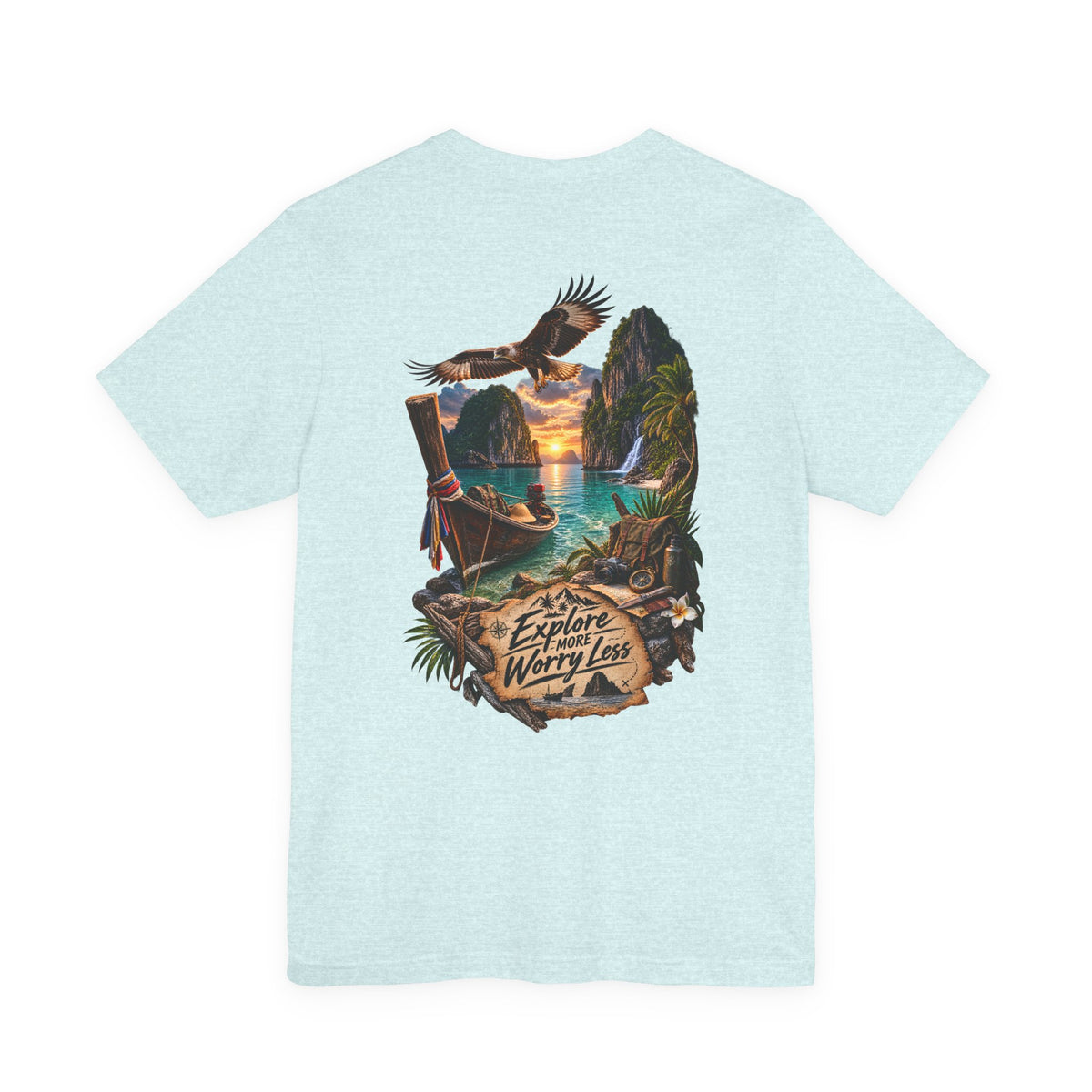 Explore More Scenic Tee — "Explore Worry Less" Travel Graphic T-Shirt