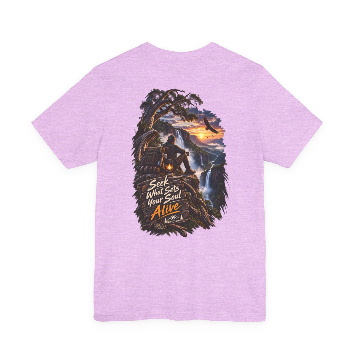 Adventure Graphic Tee — "Seek What Sets Your Soul Alive" Nature Hiking T‑Shirt