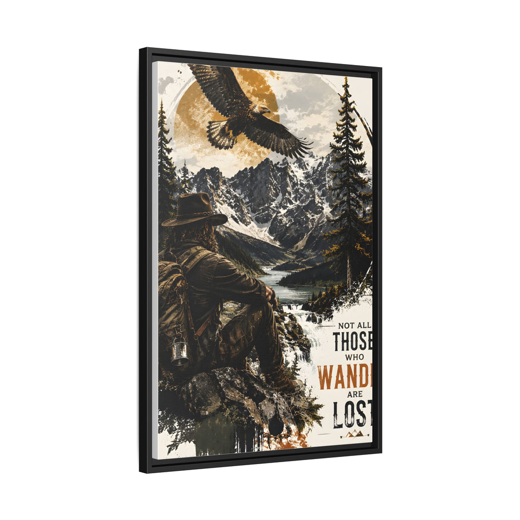 Wander Not Lost Eagle Mountain Canvas Print — Framed Matte Wall Art