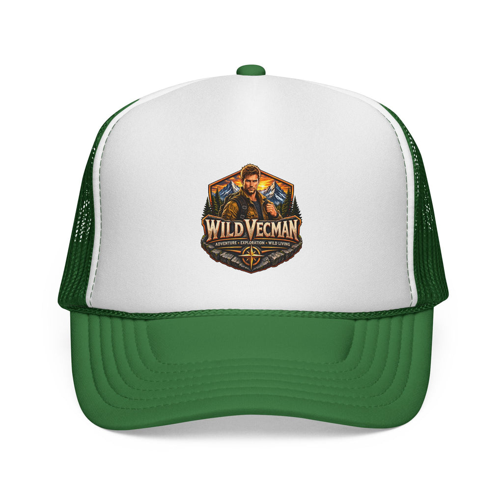 Wild Vecman Trucker Cap — Retro Outdoor Adventure Mesh Hat