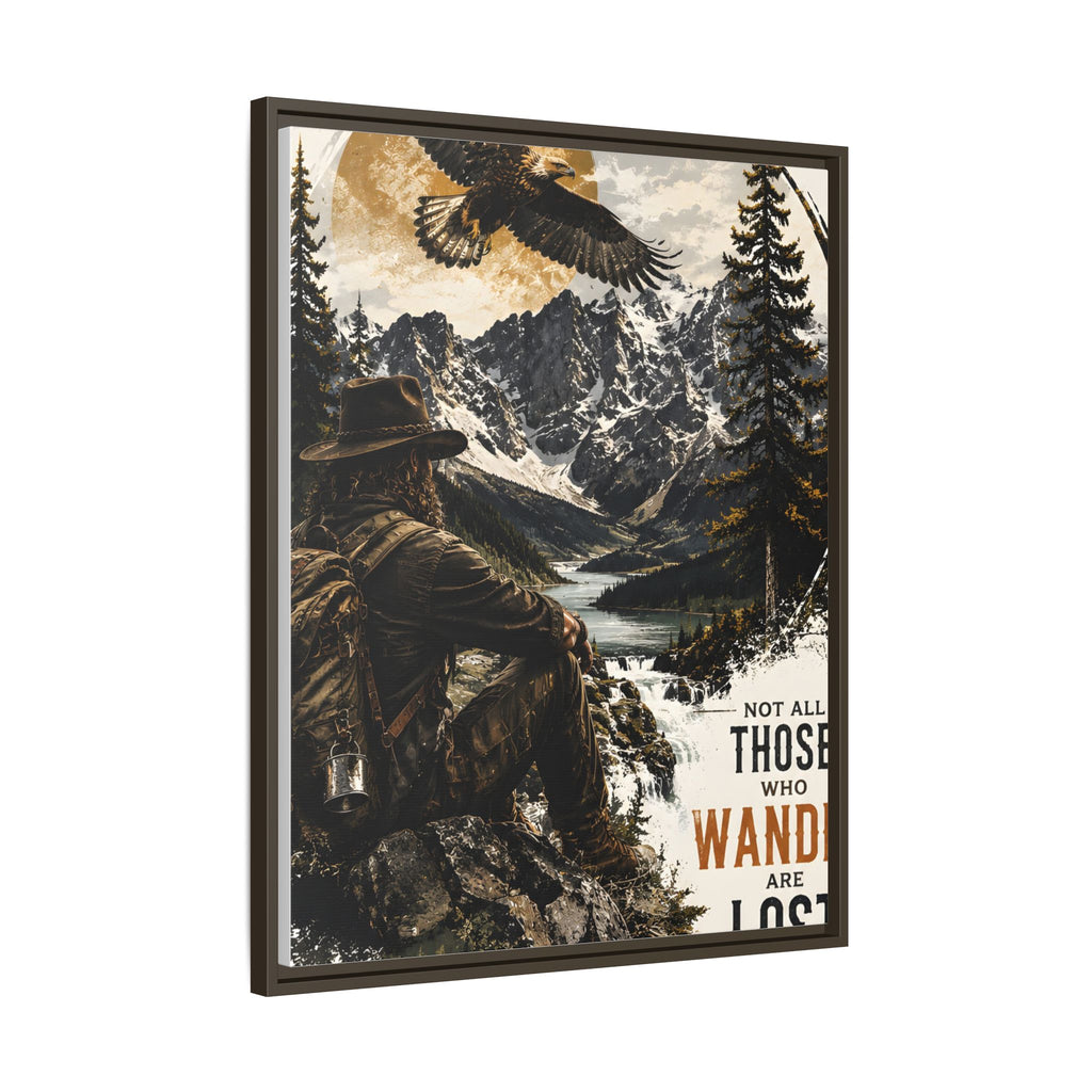 Wander Not Lost Eagle Mountain Canvas Print — Framed Matte Wall Art