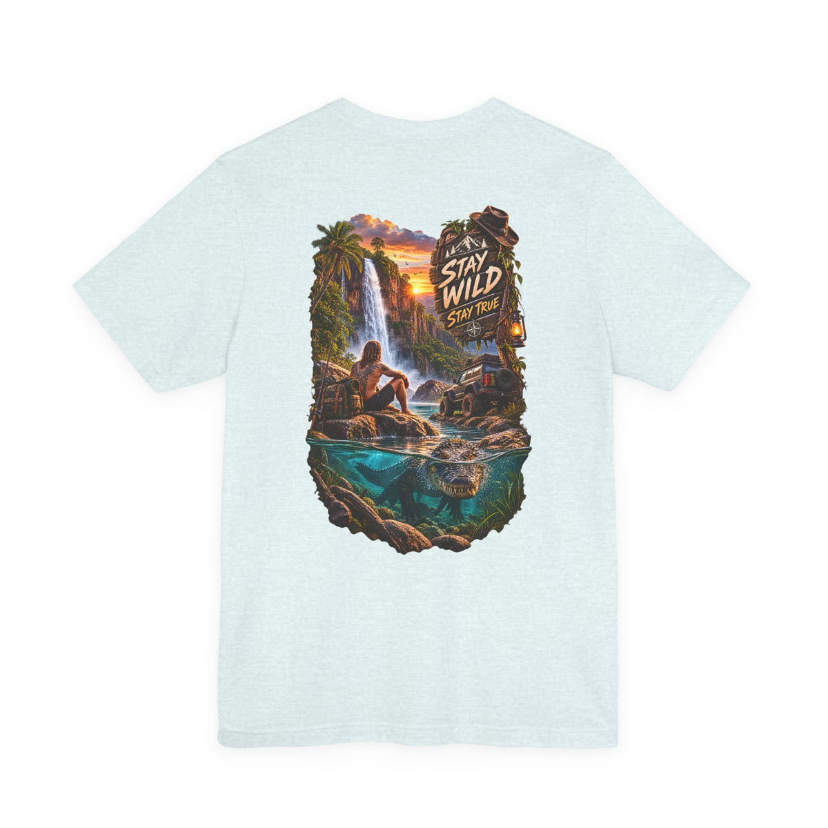 Adventure Graphic Tee — "Stay Wild" Waterfall Outdoor T-Shirt