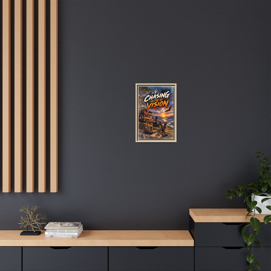 Chasing the Vision Matte Canvas Print (Framed) — Adventure Landscape Wall Art