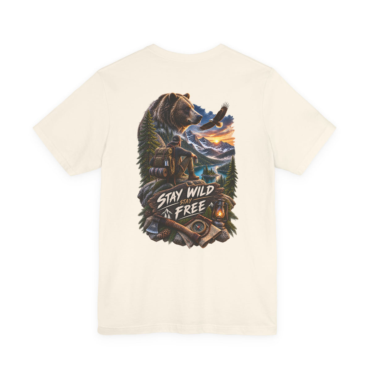 Stay Wild Free Bear T‑Shirt — Outdoor Adventure Graphic Tee