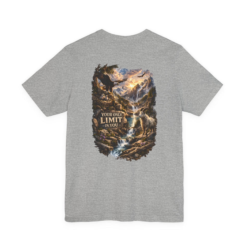 T-shirt Nature Aigle Inspirant - Imprimé au dos « Votre seule limite, c'est vous »