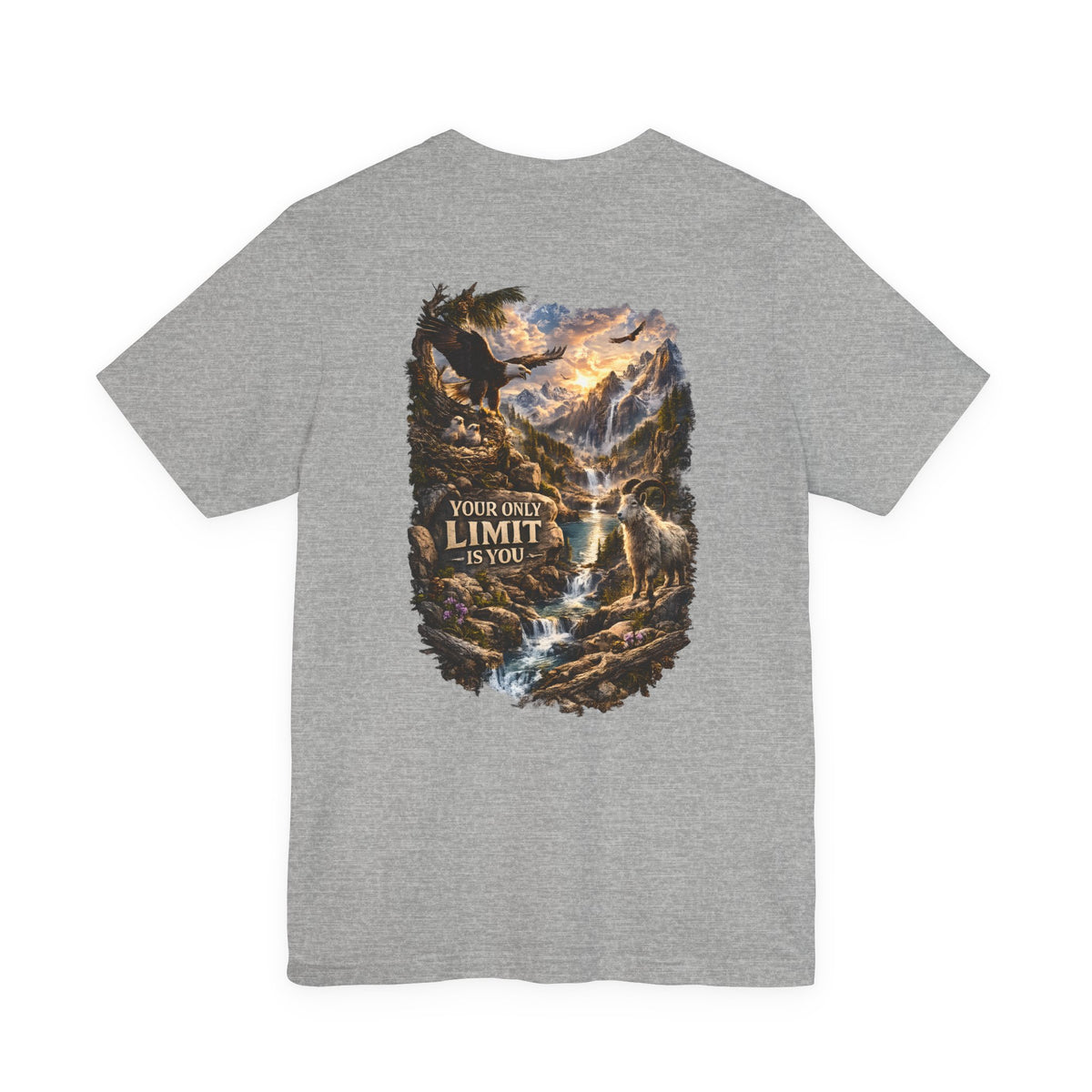 Inspirational Eagle Nature Tee - "Your Only Limit is You" Back Print