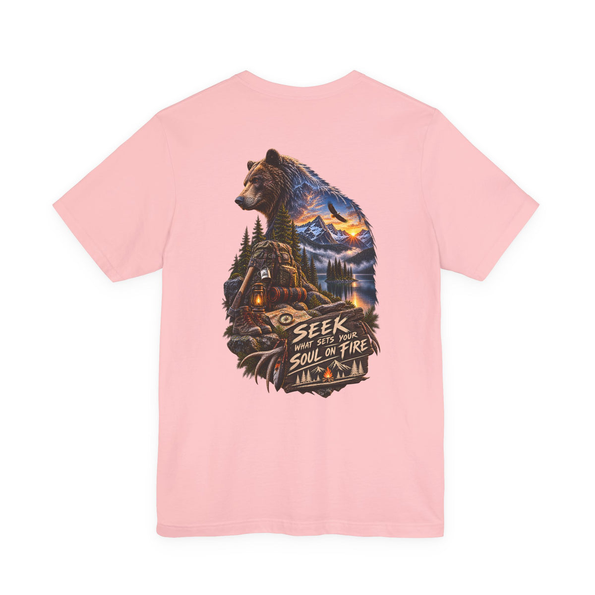 Bear Wilderness Tee — "Seek with the Soul on Fire" Outdoor Adventure T-Shirt