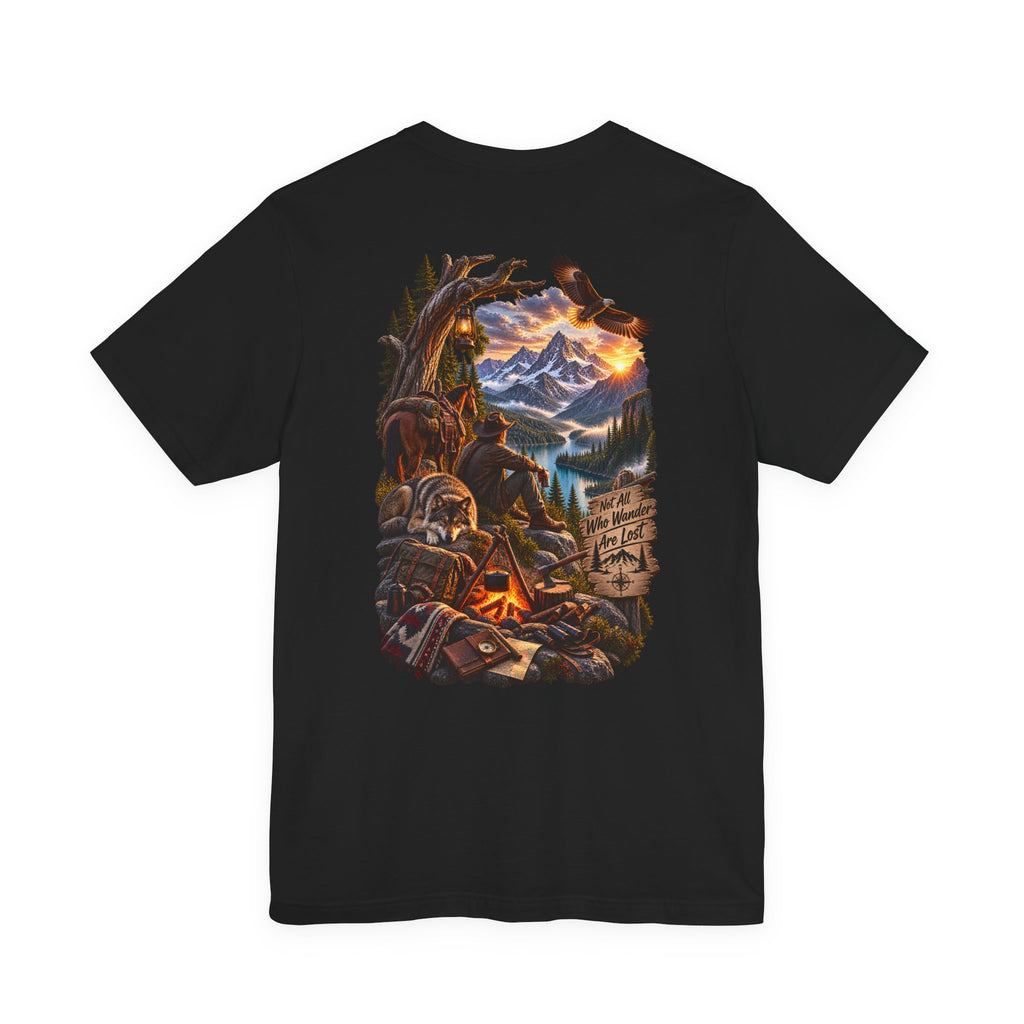 Camping Adventure T-Shirt — Mountain Campfire Scene