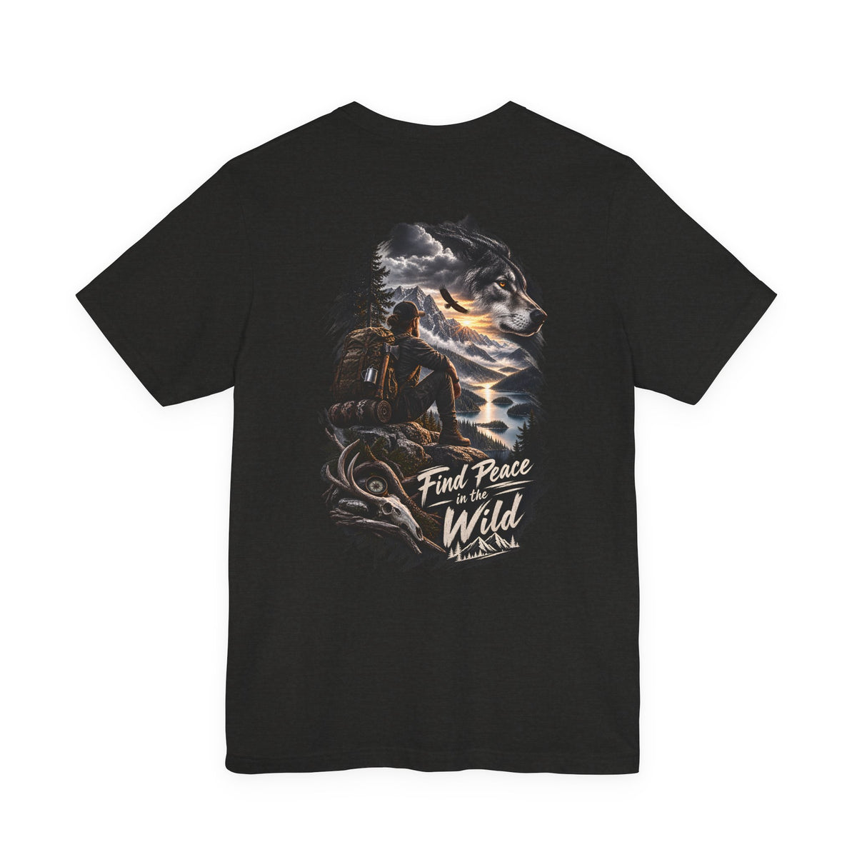 Adventure Tee — "Find Peace in the Wild" Hiking Graphic T-Shirt