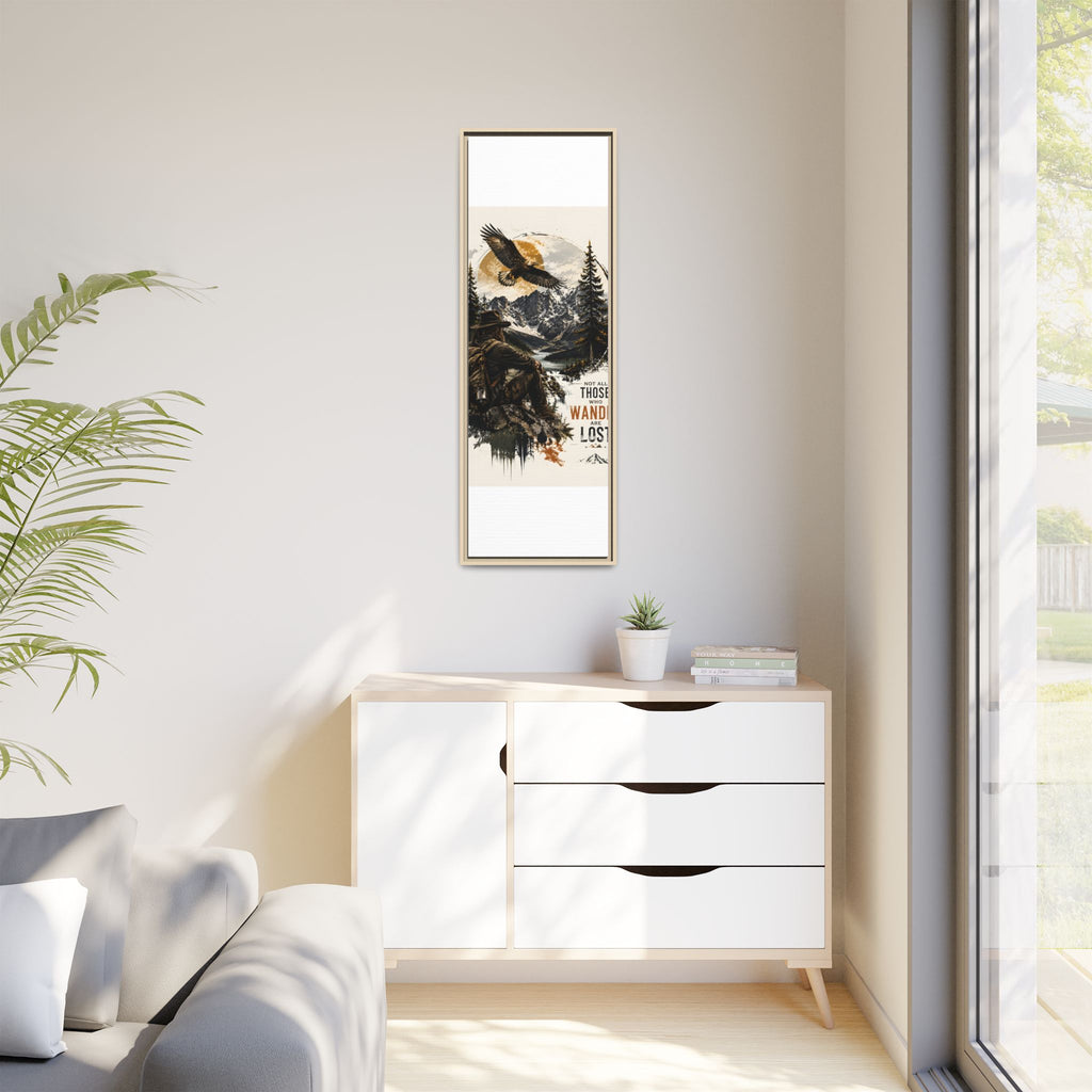 Wander Not Lost Eagle Mountain Canvas Print — Framed Matte Wall Art