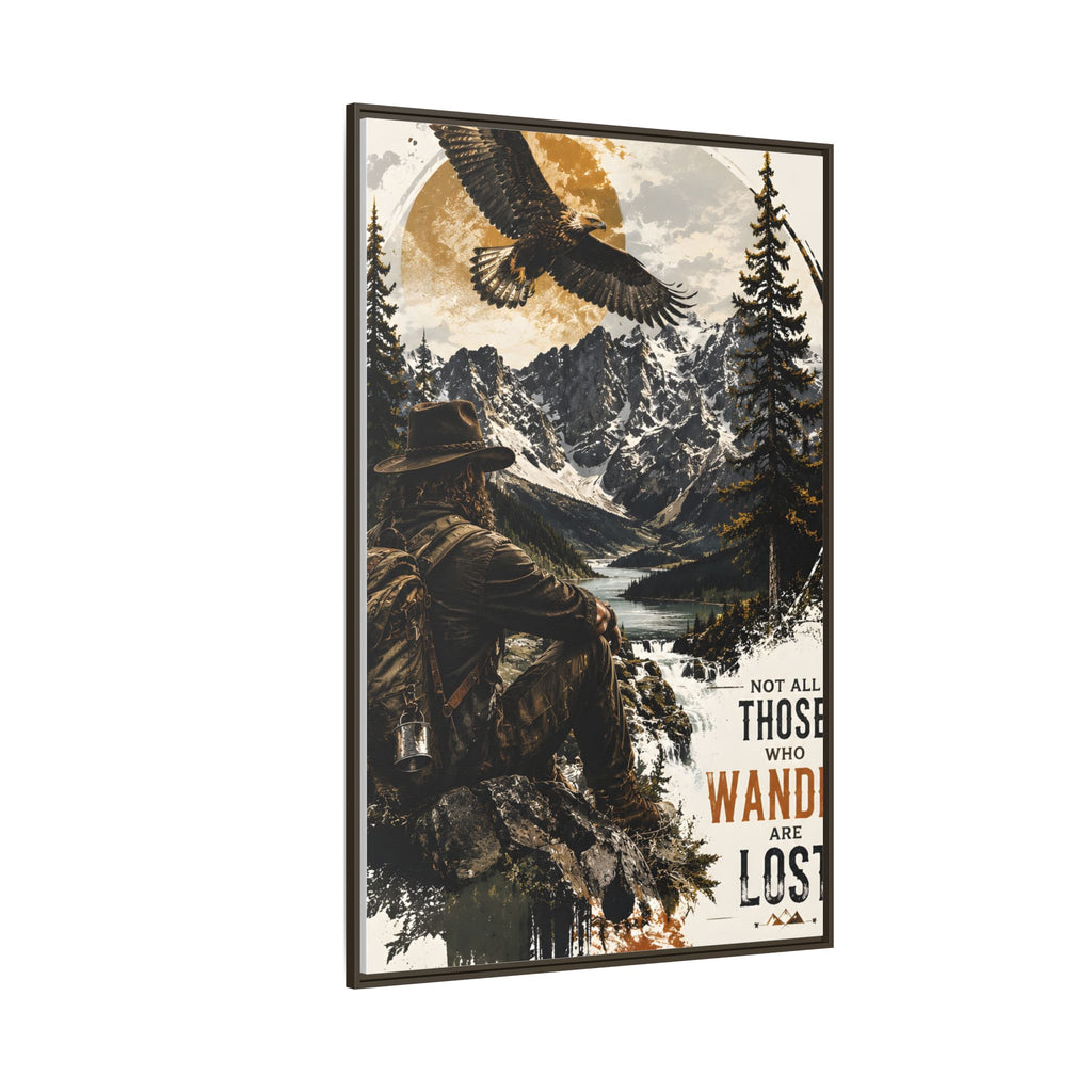 Wander Not Lost Eagle Mountain Canvas Print — Framed Matte Wall Art