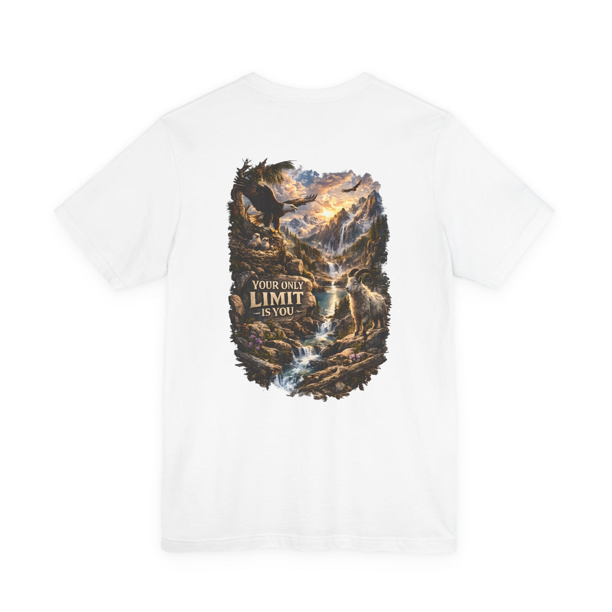 Inspirational Eagle Nature Tee - "Your Only Limit is You" Back Print