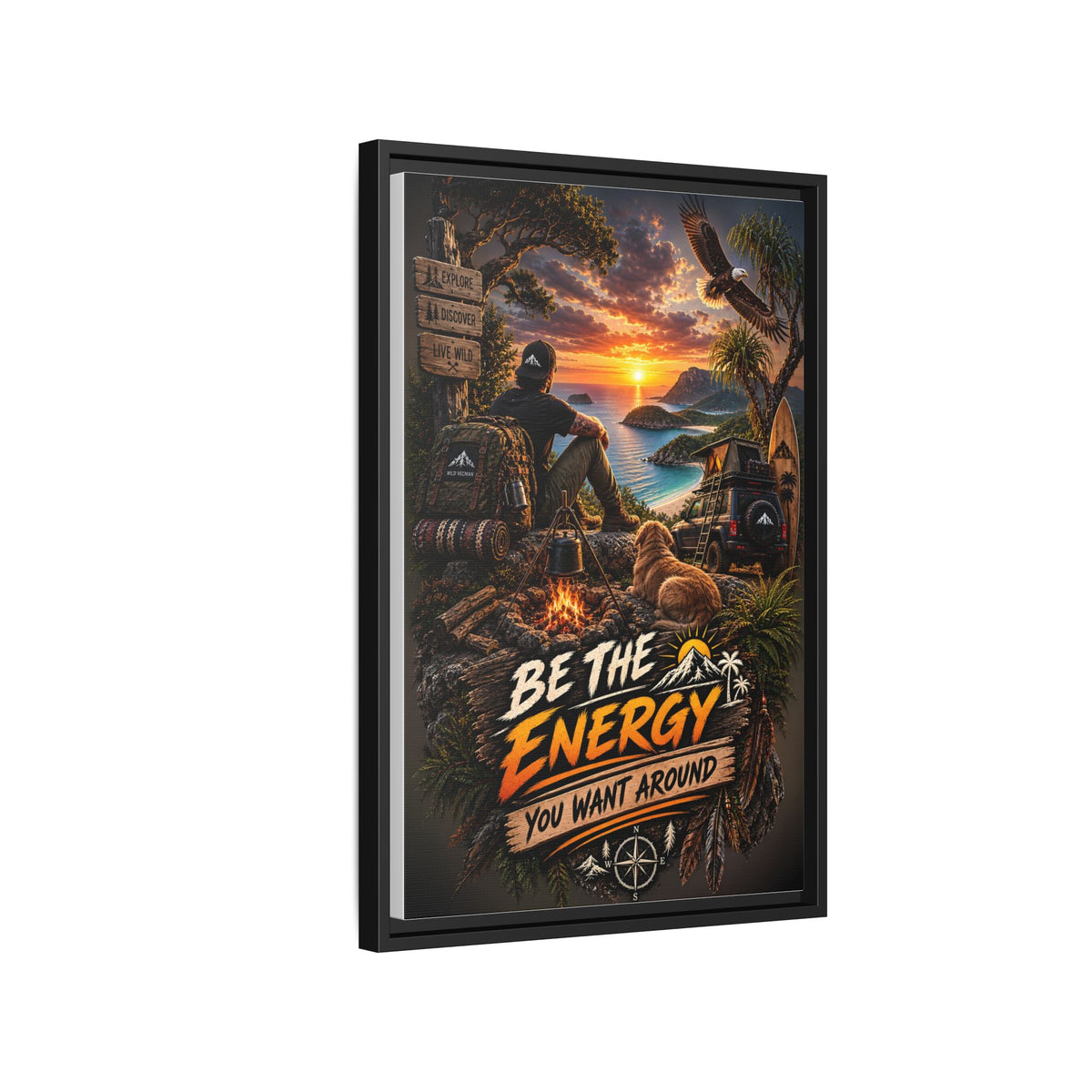 Be The Energy You Want Around - Framed Matte Canvas Wall Art