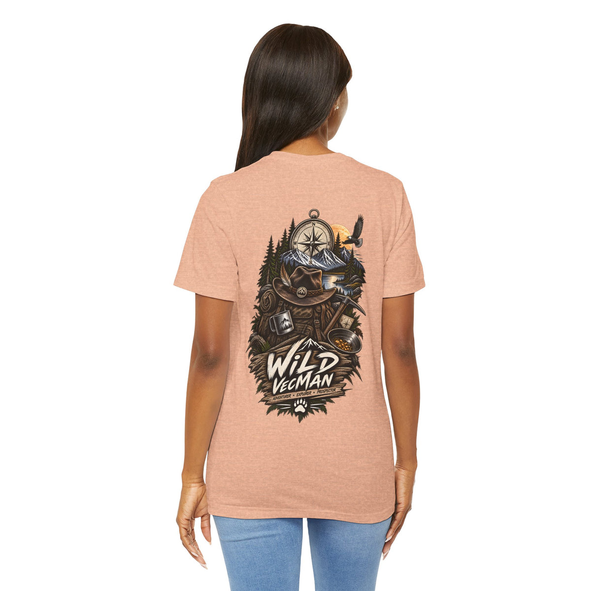 Wild Vegman Adventure T-Shirt — Outdoorsy Compass & Forest Graphic Tee