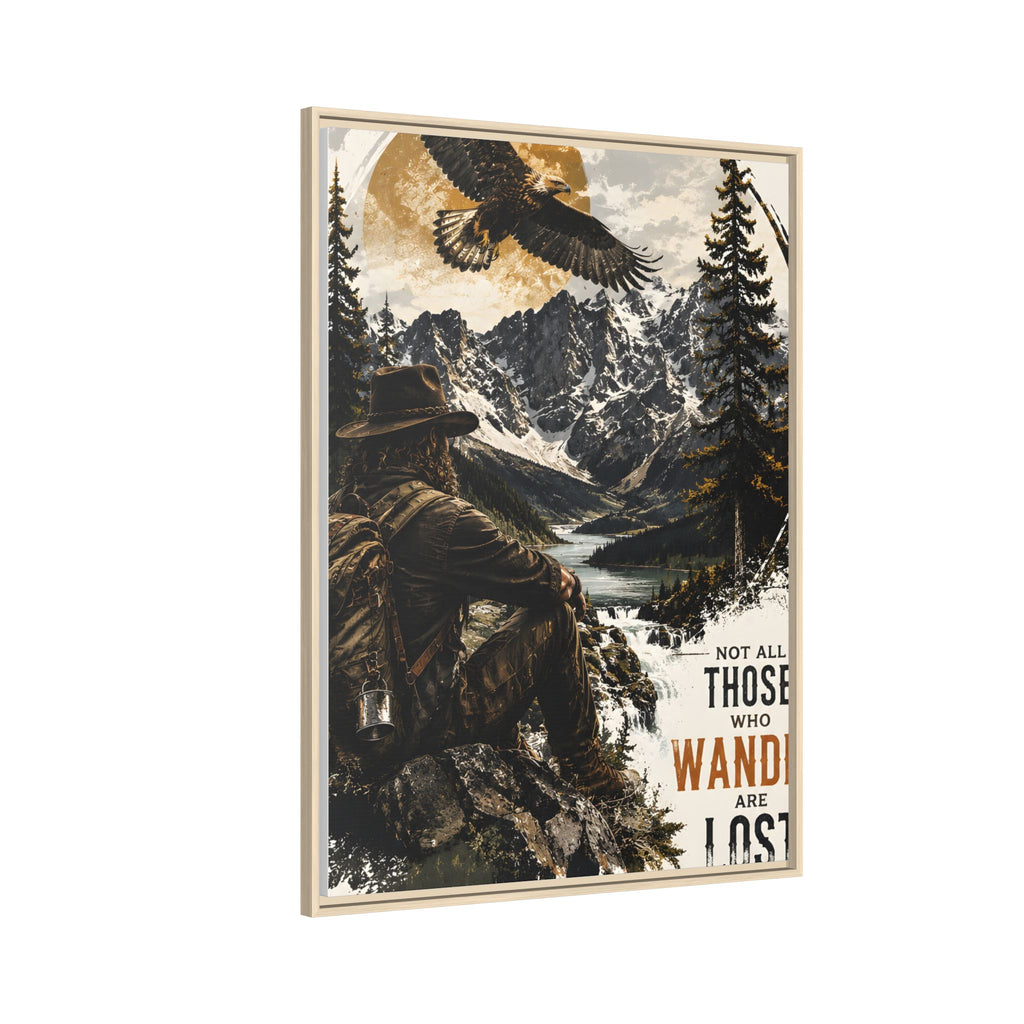 Wander Not Lost Eagle Mountain Canvas Print — Framed Matte Wall Art