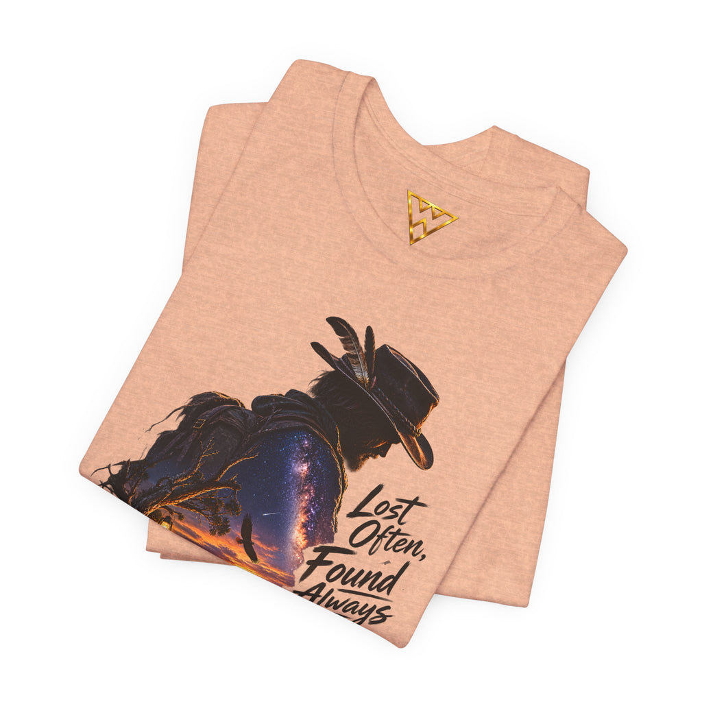 T‑Shirt — Western Sunset Cowboy 'Lost Often, Found Always' Graphic Tee