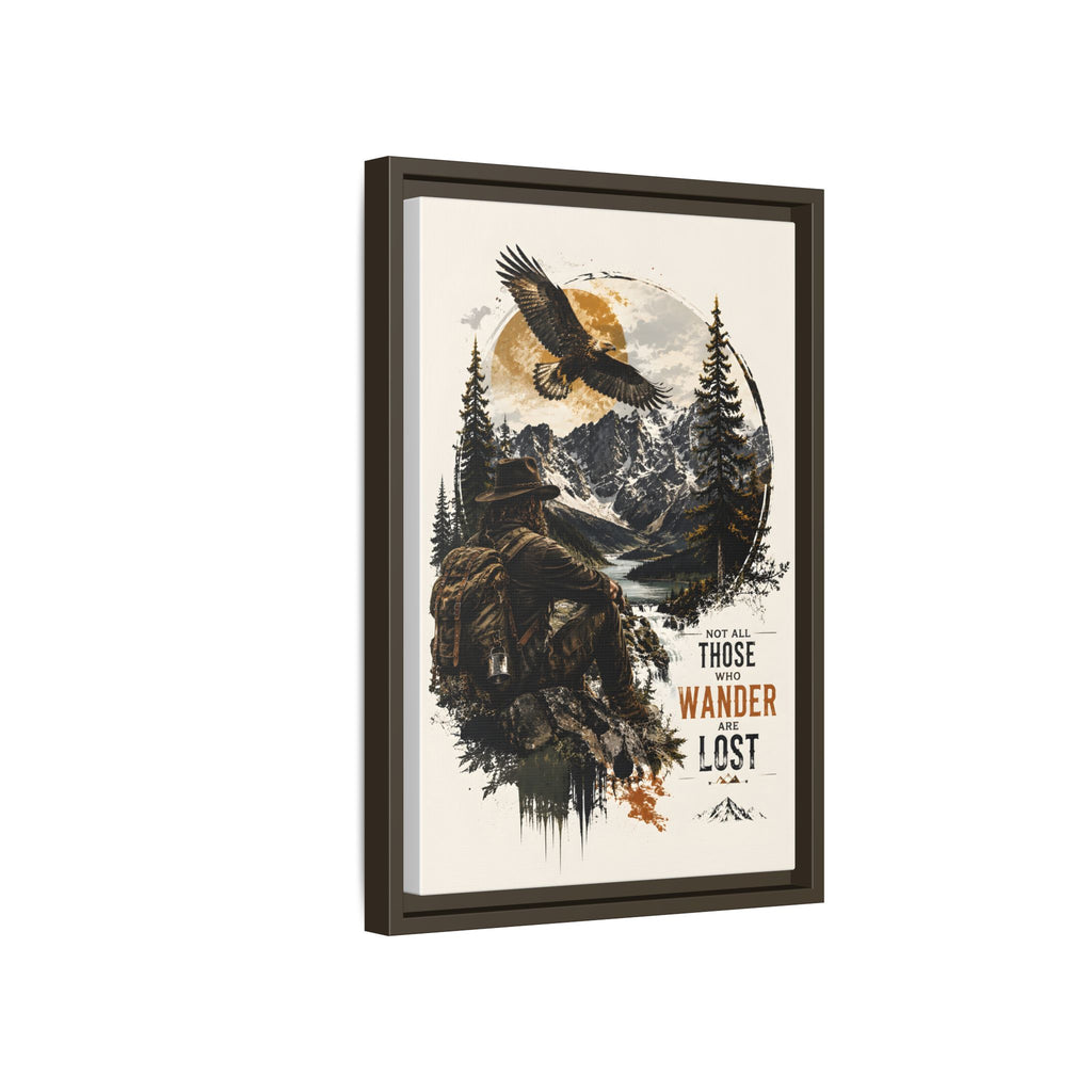 Toile encadrée « Wanderer Hiking » — Décoration murale « Not All Those Who Wander Are Lost »